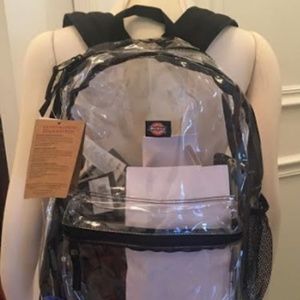 Dickies Clear PVC Laptop Backpack, Black